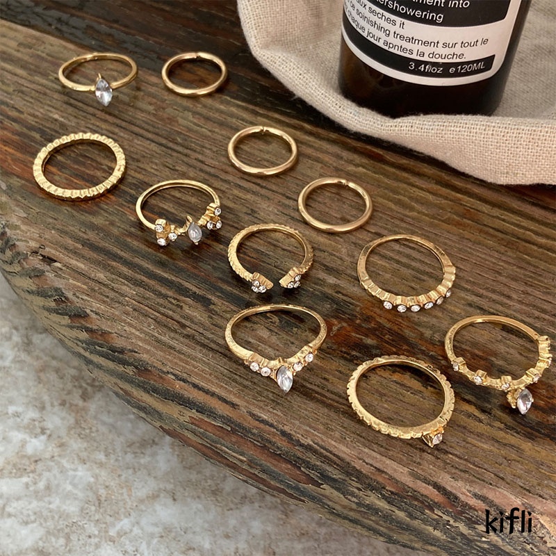 5 Buah/Set Fashion Geometris Twist Mutiara Cincin Set,Pembukaan Dapat Disesuaikan Kepribadian Ekor Cincin,Jari Kombinasi Wanita Perhiasan Aksesoris