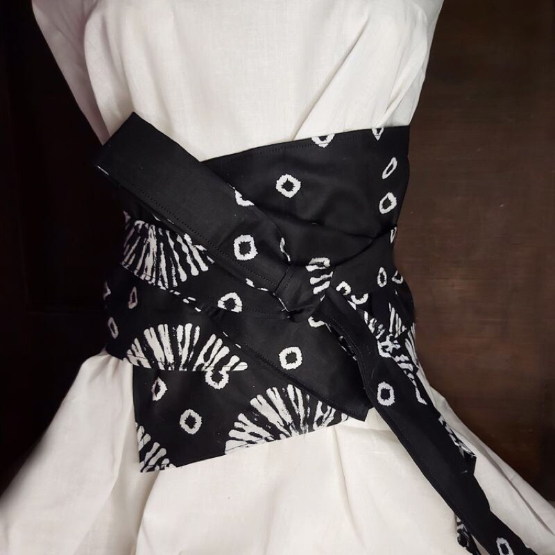 Obi Belt batik Kain ikat jumputan besar