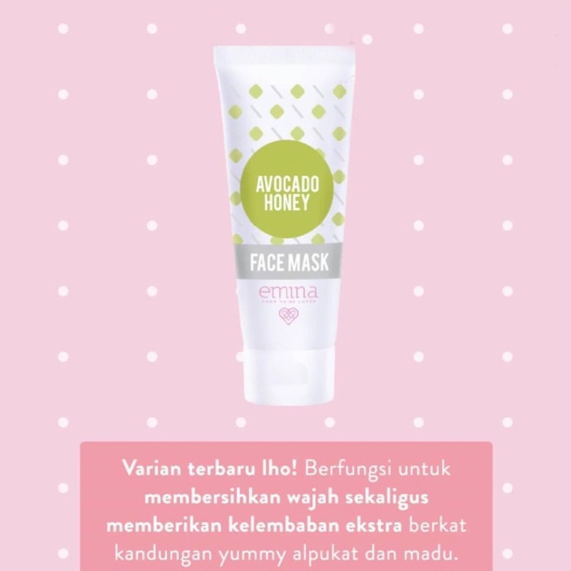 Emina Face Mask 60ml [Greentea Latte, Grapeseed Olive, Avocado Honey, Cranberry Juice]