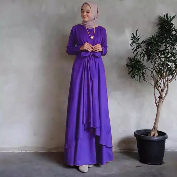 Gamis Syar&quot;i Alona Maxi Dress Cantik Ukuran L-XL-XXL