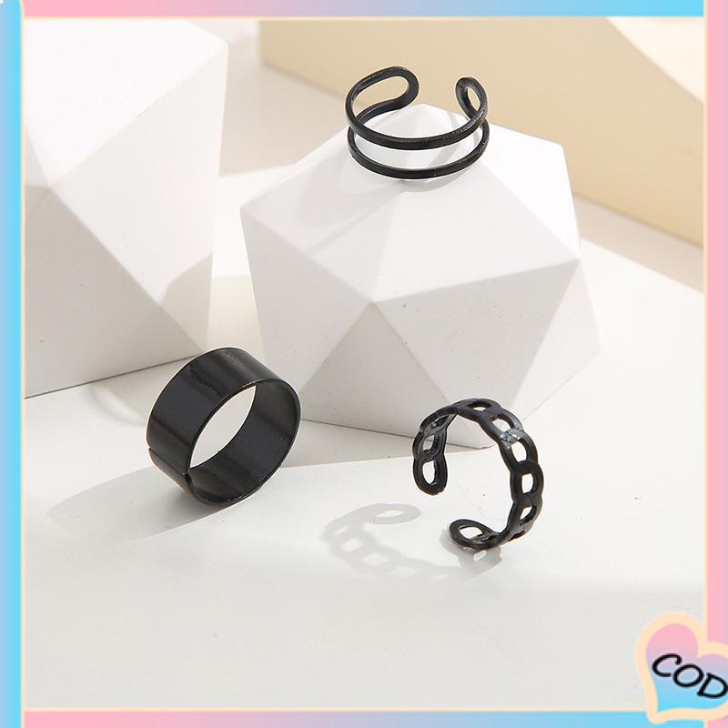 COD❤️ Cincin Bersama Kepribadian Kreatif Cincin Kombinasi Pakaian Susun Sederhana-A.one