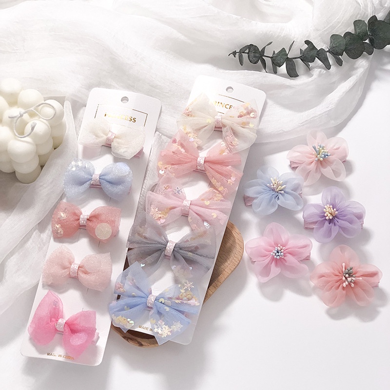 (HappyBaby)F14 1papan 5pcsJepit Rambut Anak-anak Aksesoris Jepit Rambut Polos/import