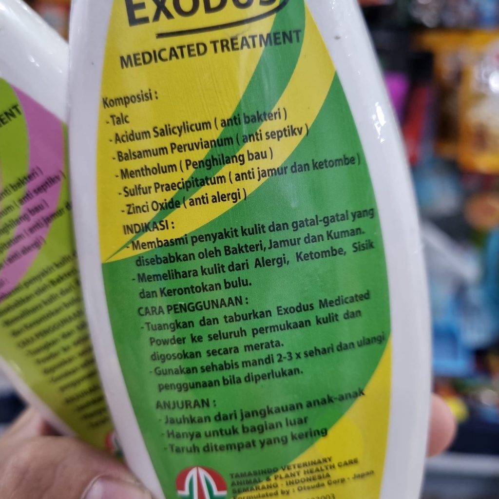 Bedak Wangi EXODUS DOG 100Gram Skin Care Body Powder Aroma