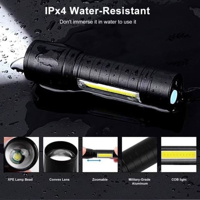 Senter swat Police / senter zoom LED Super Terang U-3 senter mini senter swat senter polisi camping