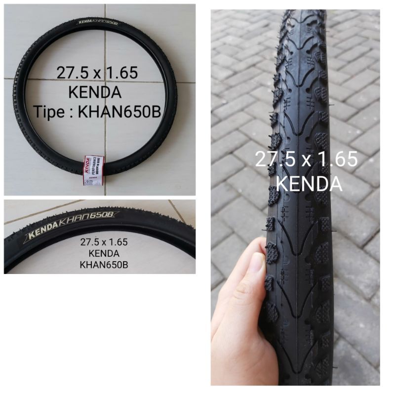 BAN LUAR 27.5 X 1.65 BAN LUAR SEPEDA MTB Gunung Mini merk KENDA KHAN 650B WARNA HITAM