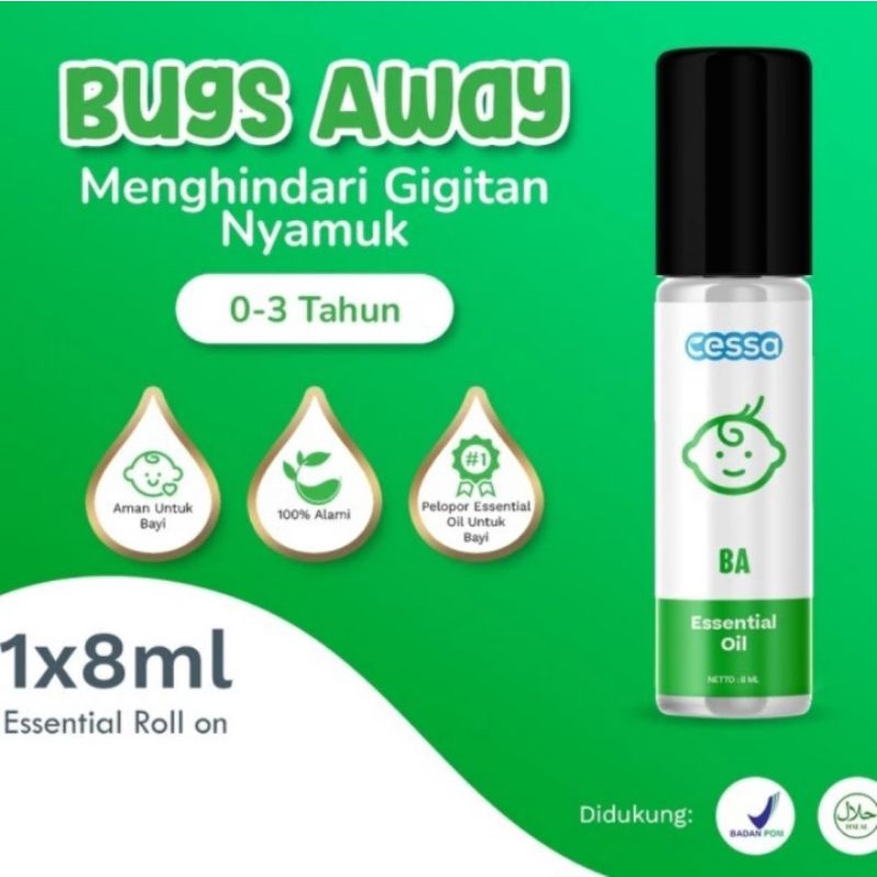 Cesa Cessa Bugs Away Hijau / Minyak Essential Oil Pengusir Nyamuk Serangga Bayi