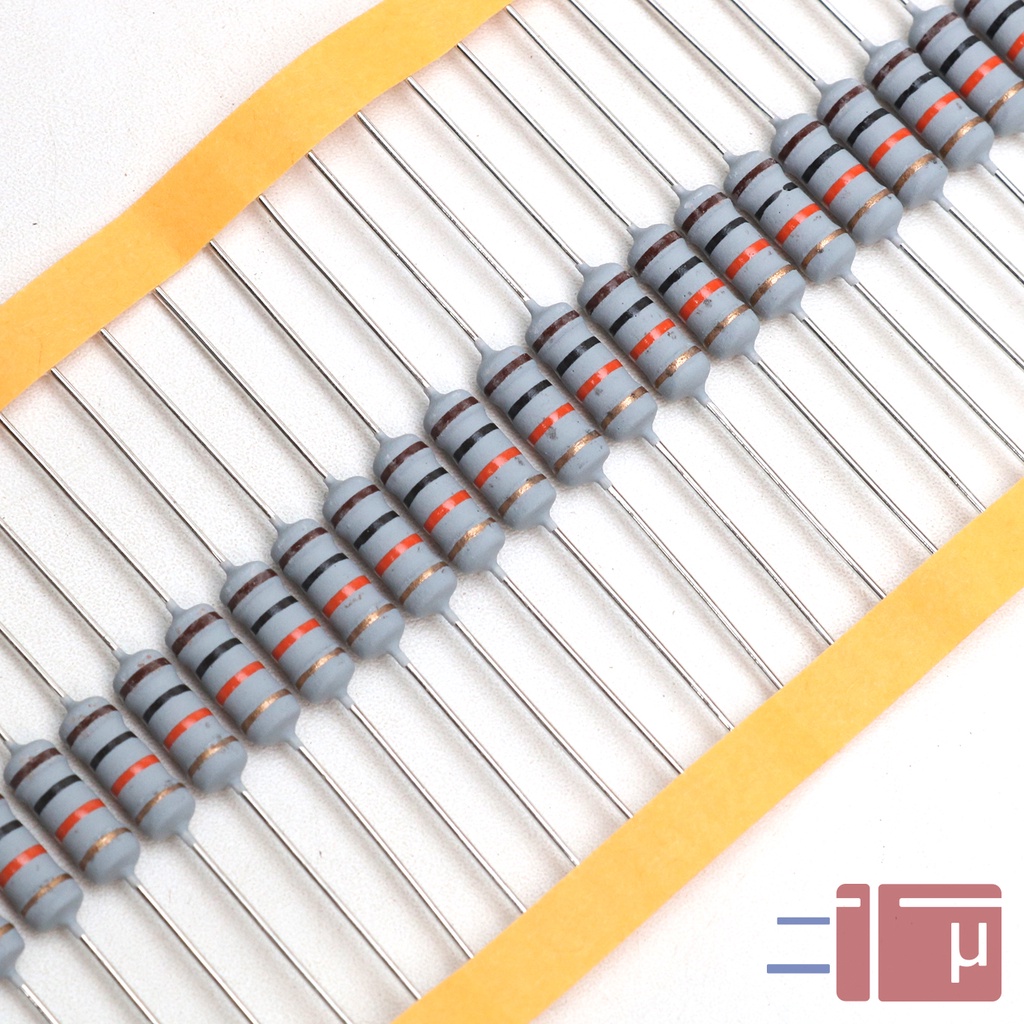 x10 Resistor 10K 1W Metal Oxide 5% Taiwan Kaki Tembaga