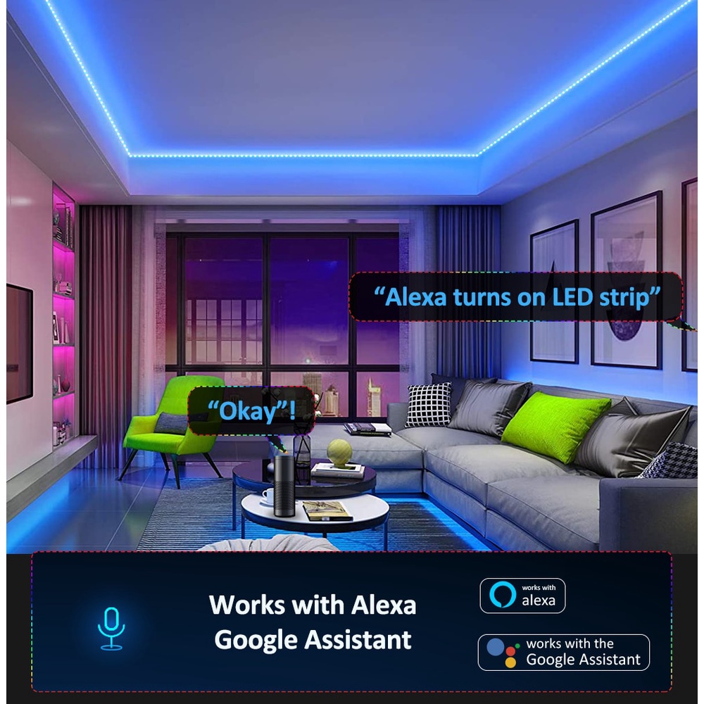 Smart Lampu LED Strip 15 20 Meter RGB 5050 Waterproof IP65 TRIPLEDI Lampu Hias Warna Warni 450LED 600LED Google Home Alexa Bluetooth Wfi  Voice Remote Control Lampu Plafon Rumah  Tailgating  Dekorasi Venue Restoran Coffee Shop Smart Lighting Aesthetic