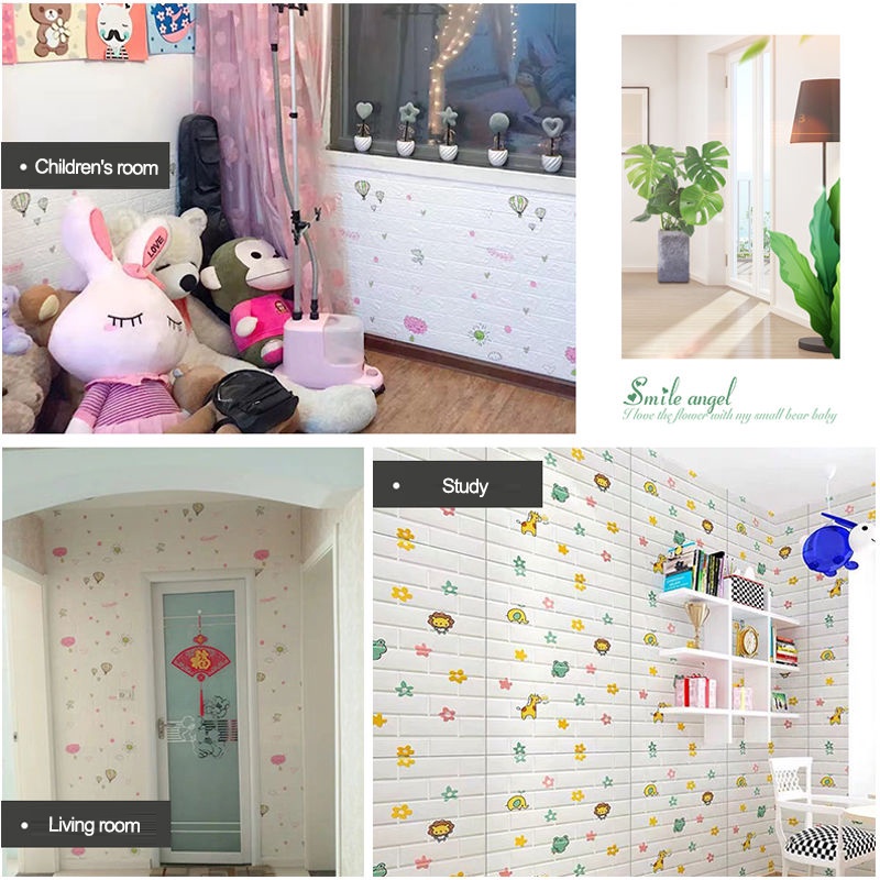 Wallpaper dinding 3d motif gambar wallfoam Dekorasi Kamar murah 70x77cm-4