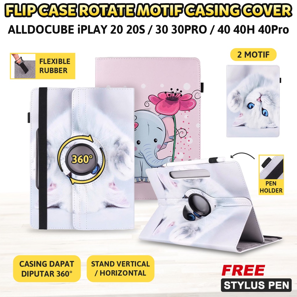Alldocube iPlay 20 20S 30 30PRO 40 40H 40Pro Casing Flip Case Cover Rotate Sarung Motif Lucu Rotary 