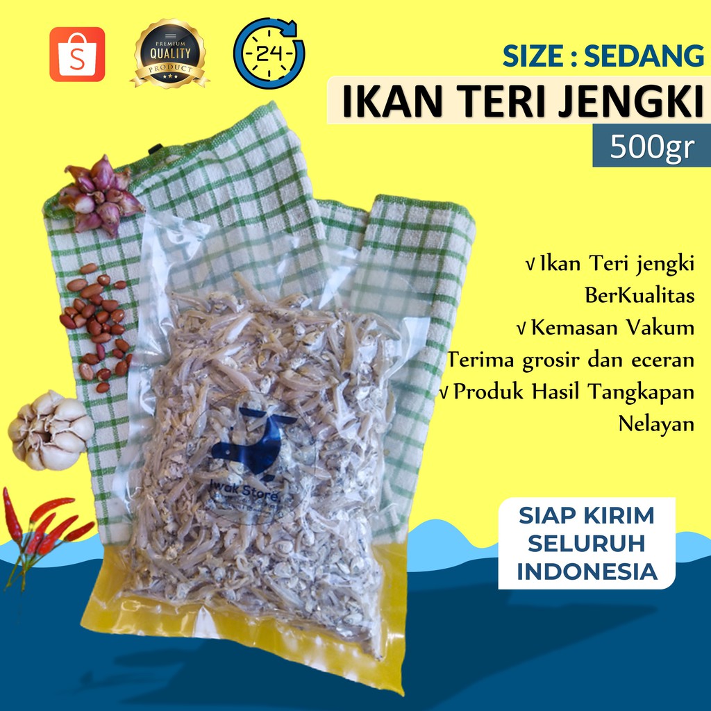 

Ikan Teri Jengki Ukuran Sedang 500gr