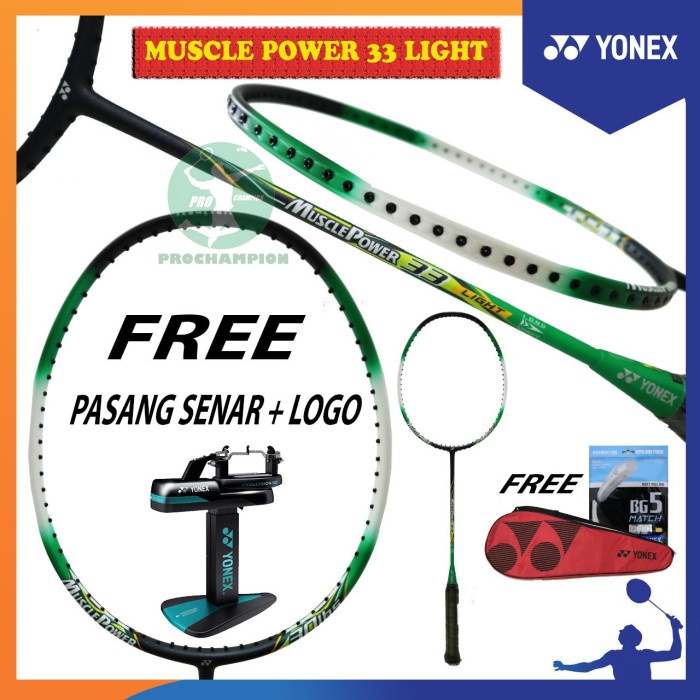PROMO YONEX MUSCLE POWER 33 LIGHT RAKET BADMINTON ORIGINAL