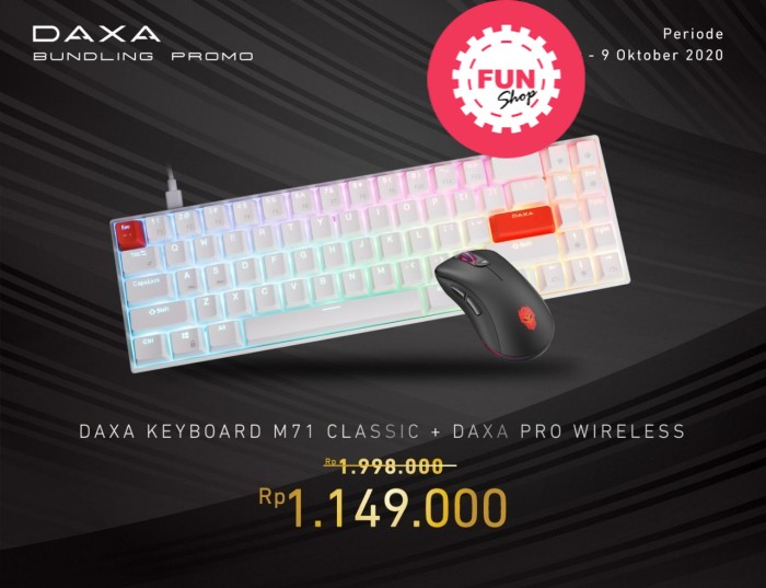 Rexus Keyboard Gaming Daxa M71 Classic + Mouse Daxa Pro BUNDLING Resmi