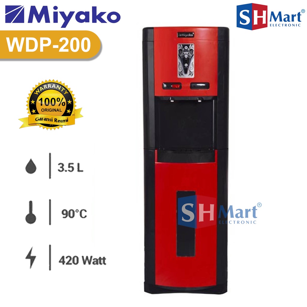 DISPENSER GALON BAWAH MIYAKO WDP-200 HOT DAN NORMAL WDP200 GARANSI RESMI