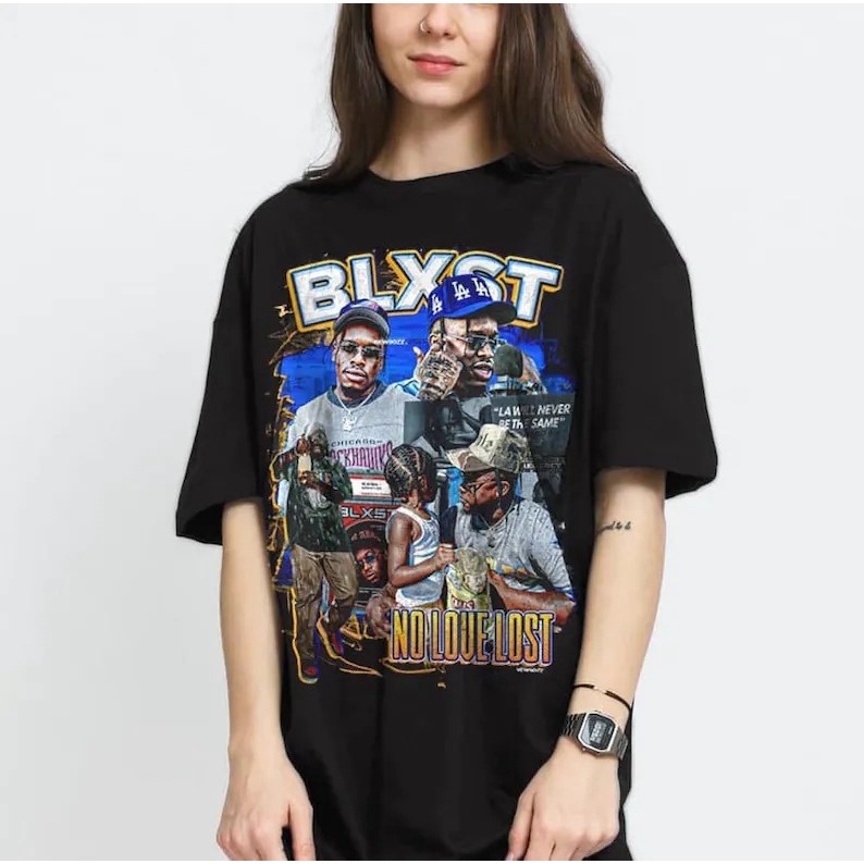 Kaos Premium Vintage Blxst No Love Lost Shirt, Rapper Shirt, Black Men Shirt Vintage 90's Shirt,Hip 