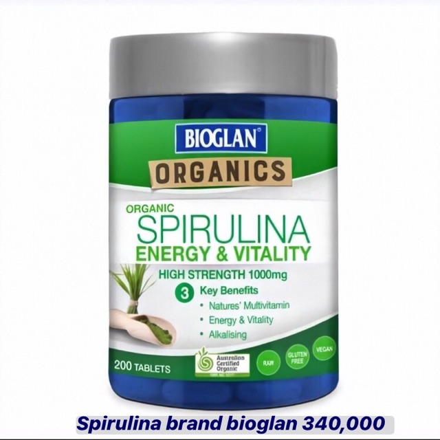 spirulina bioglan exp 2022 200 tablet