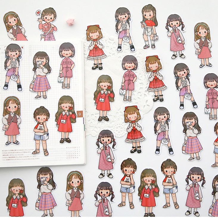 

[SS 6] 20 pc Stiker CHARACTER Deco Sticker Planner DIY Scrapbook 4 weather Girl Boy Cute Fancy