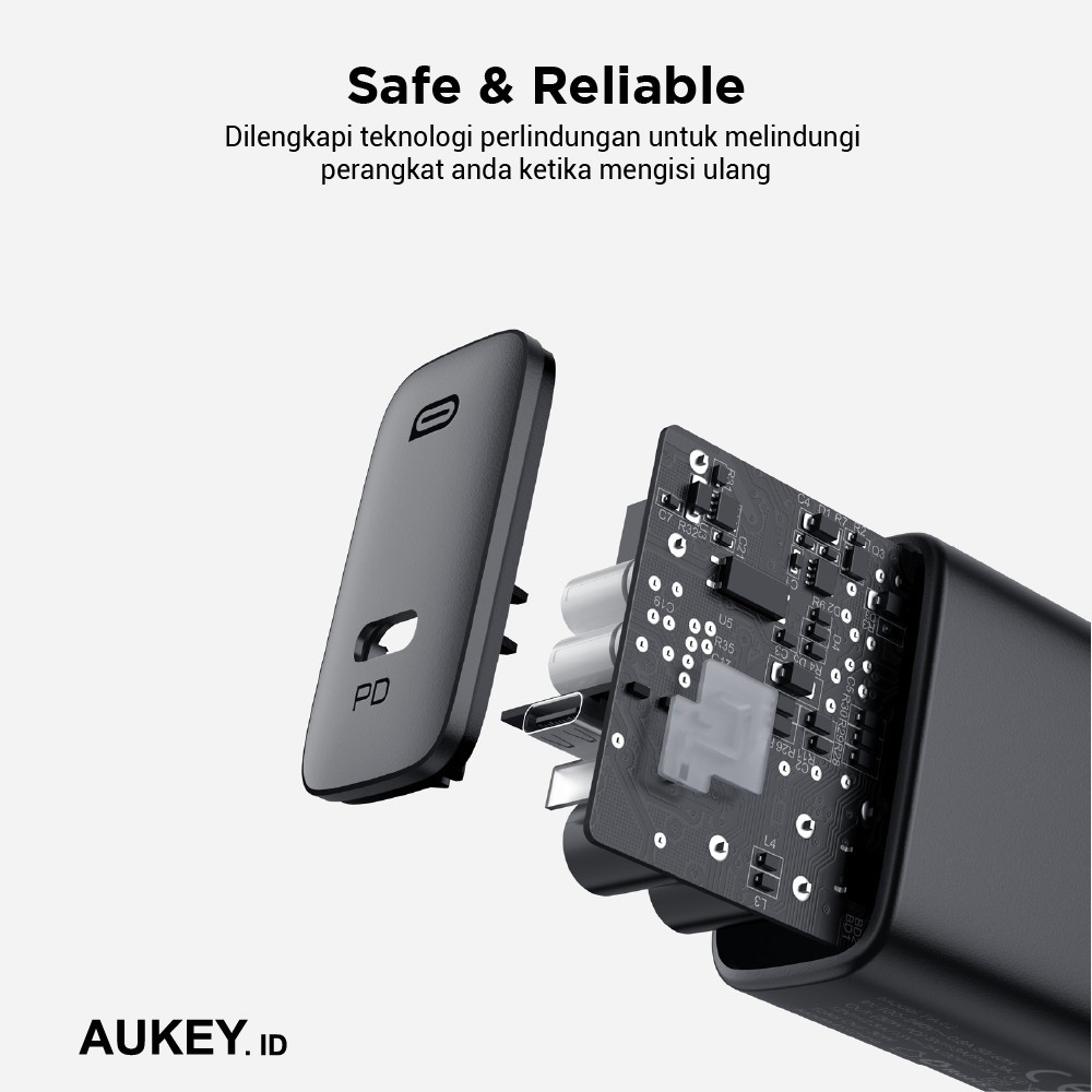 Aukey Charger PA-F2 Swift Series 30W PD Charger Original Garansi Resmi Aukey