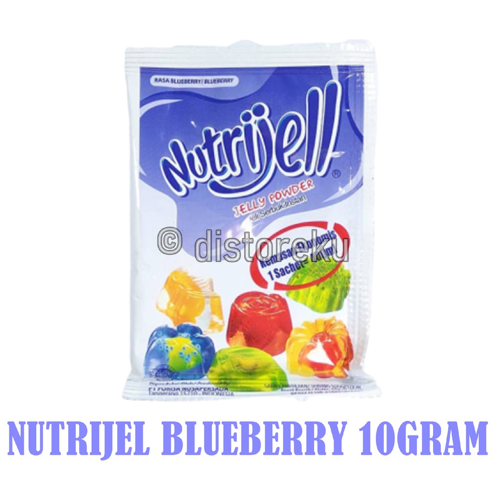 Nutrijel agar&quot; Jelly Powder Nutrijell ekonomis Rasa Bluberi blueberry 10gr