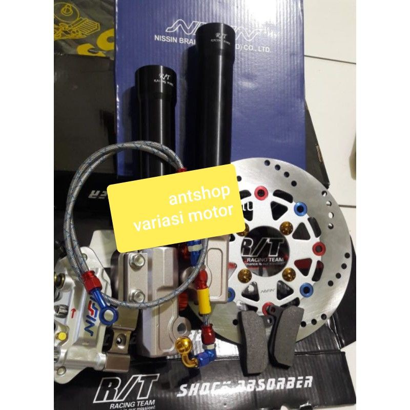 PAKETAN TABUNG BOTTOM SHOCK DEPAN RT STAGE KALIPER 4 PISTON SATRIA FU BEAT VARIO MIO JUPITER