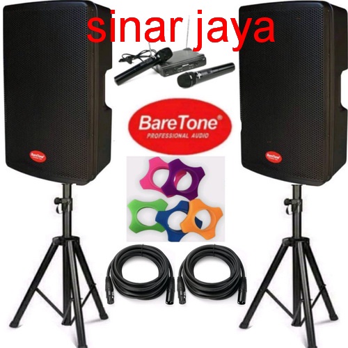 Paket Speaker Aktif ACTIVE BARETONE 15 inch 500 watt 500watt  MAX15RC ORIGINAL COMPLETE FREE ACC