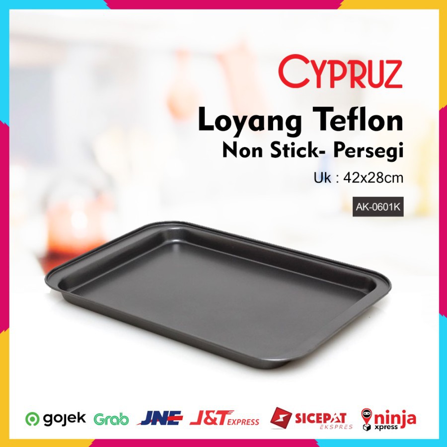 CYPRUZ AK-0601K Loyang Teflon Non Stick Persegi 42x28cm