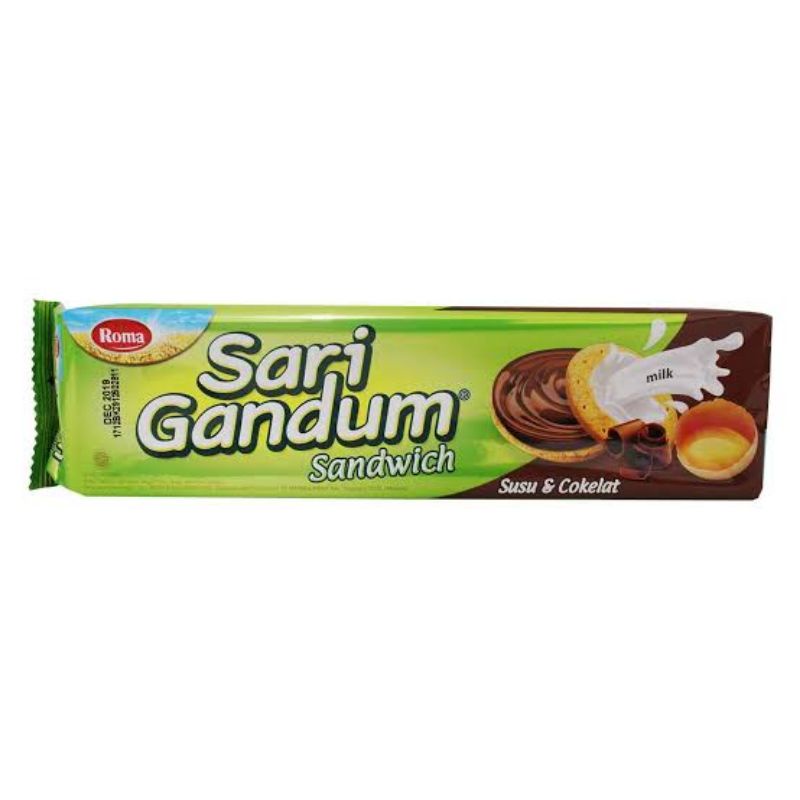 

biskuit roma sari gandum susu coklat / roma sari gandum sandwich