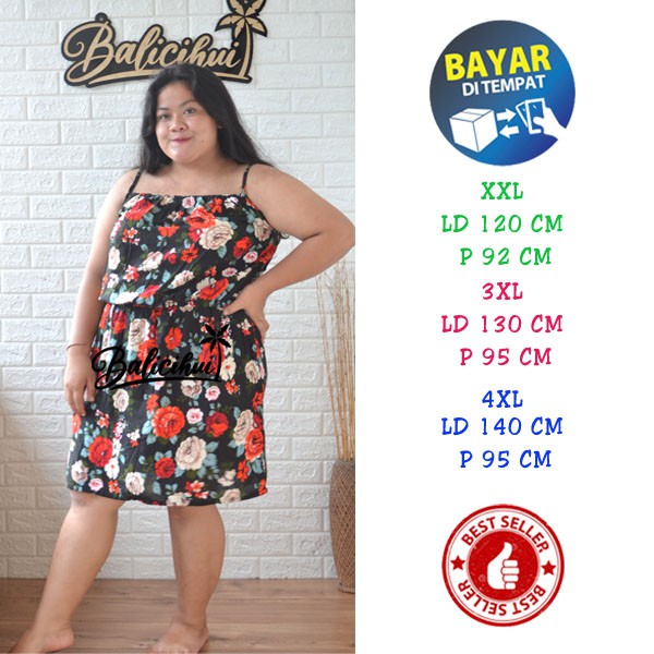 Balicihui Dress Bella Dress Jumbo Dress Halter Plus Size Big Size Dress jumbo Wanita