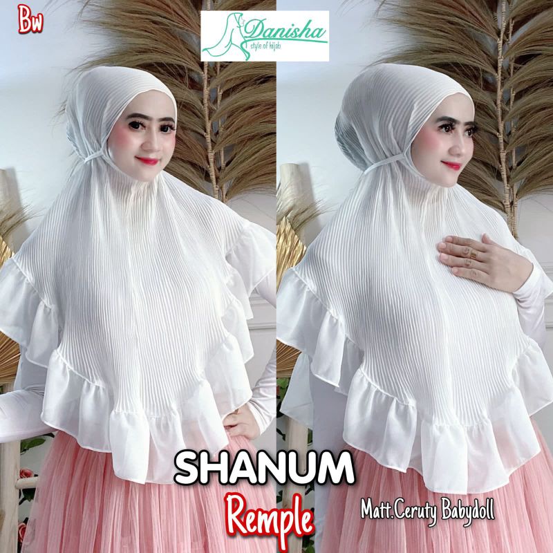 Jilbab Maryam Plisket Shanum Rempel Simpel Original Danisha-BW