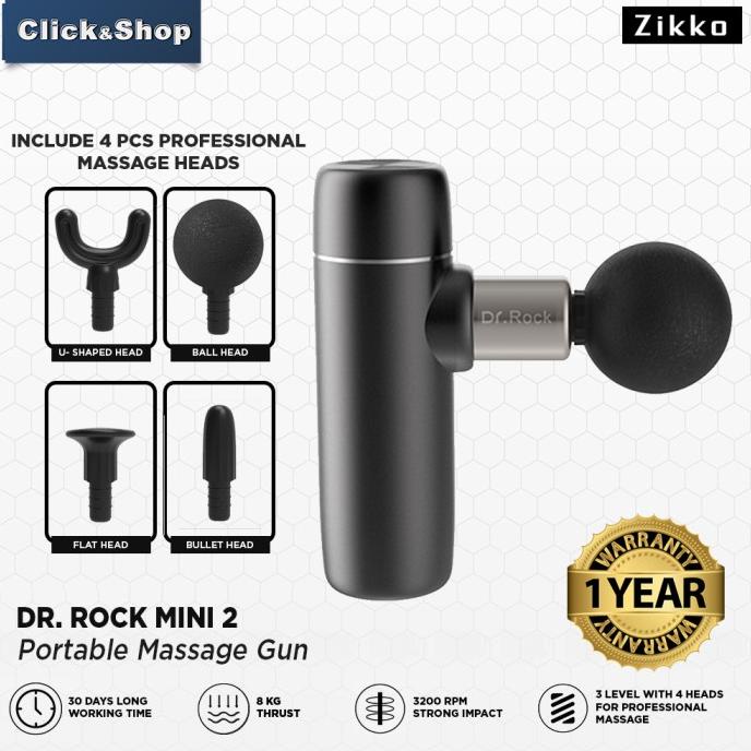 ZIKKO Dr.Rock Mini2 8mm Portable Massager Gun -Alat Pijat Elektrik
