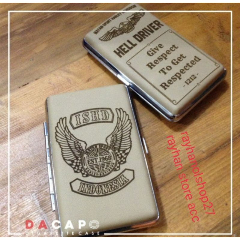 KOTAK ROKOK Custom P U laser carving stainless steel motif pilihan anti air,anti lembab