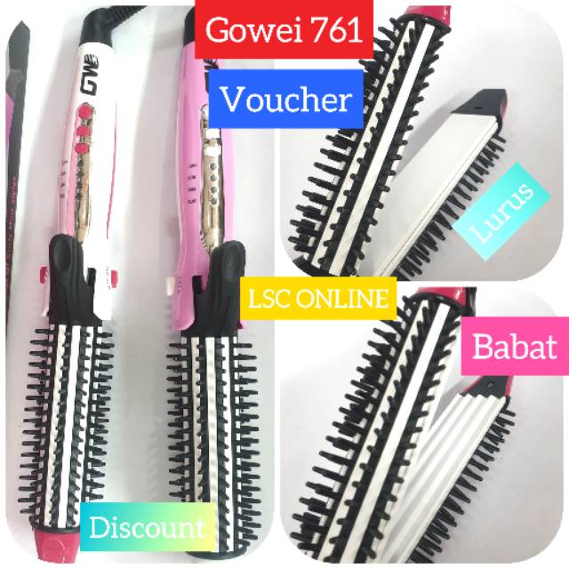 Catok Rambut 3in1 Gowei Bagus Alat Catokan Lurus Rebonding Gerigi Baba Curler Keriting GW-761