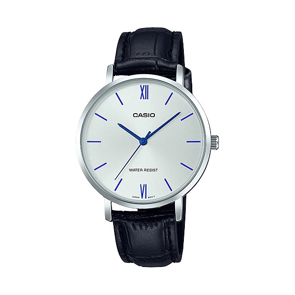 Casio General LTP-VT01L-1B 2B 7B1 7B2 Jam Tangan Kulit Wanita Silver