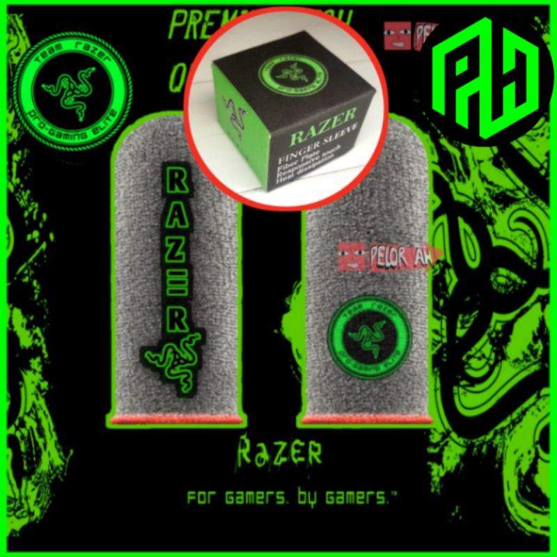 SARUNG TANGAN JARI JEMPOL RAZER ISI 2 ANTI BASAH/KERINGAT HP GAMING RAZER