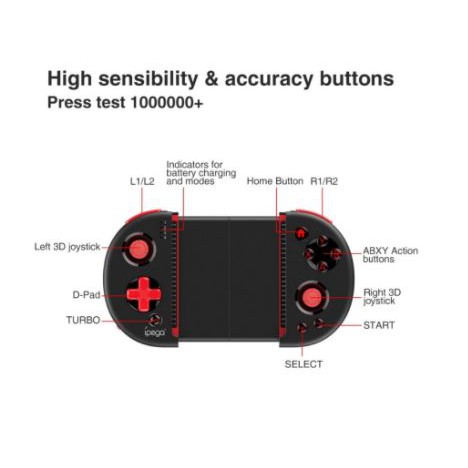 Gamepad ipega wireless bluetooth wired retractable for android ios Smart tv tab ipad ps3 pc red knight pg-9087