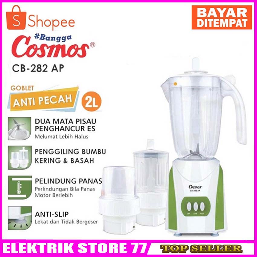 Blender Cosmos Plastik 2 Liter CB-282AP Blender Anti Pecah - BERKUALITAS