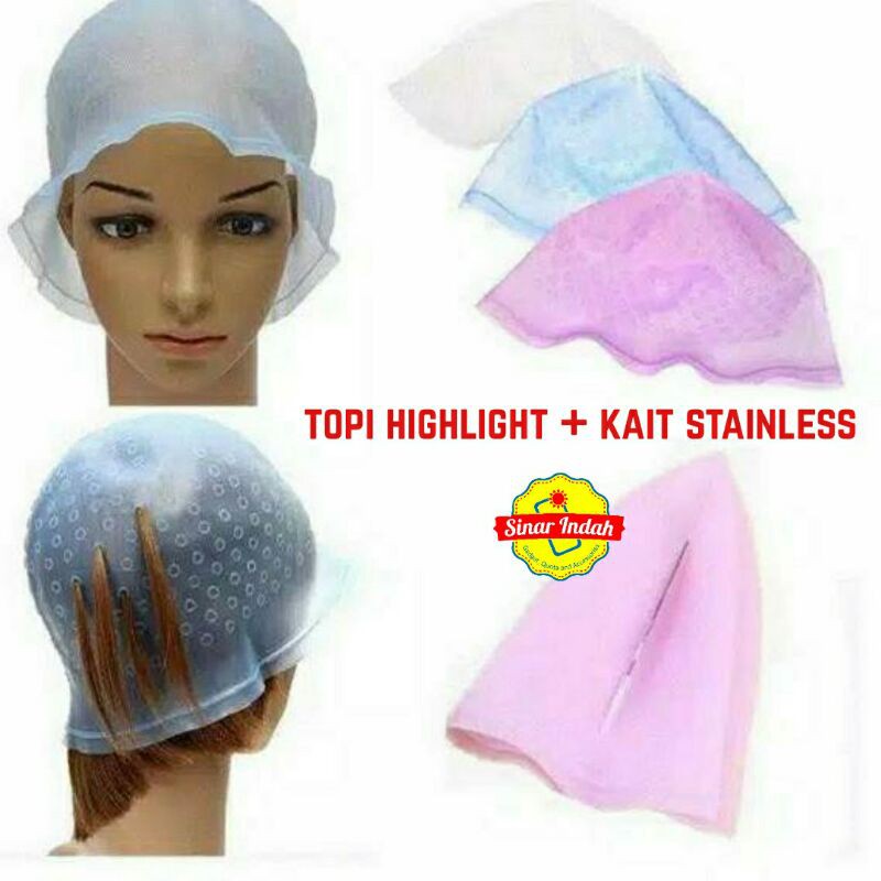 Topi Semir Cat Rambut Highlight silikon/topi bleaching karet topi semir bleaching