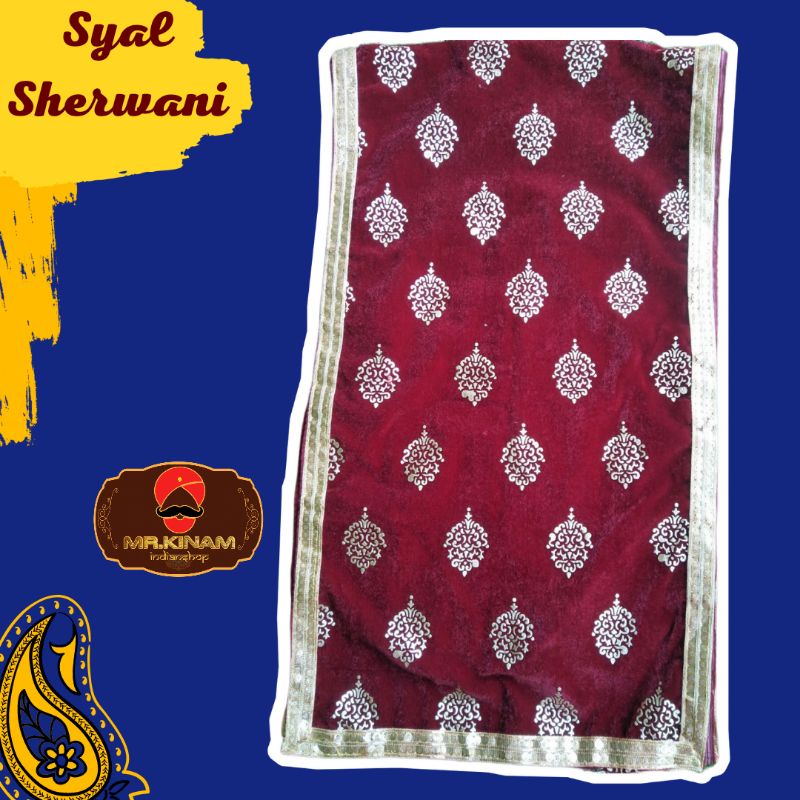 SYAL SHERWANI [MAROON FLOW] | DUPATTA COWOK | SELENDANG PRIA | PENGANTIN INDIA