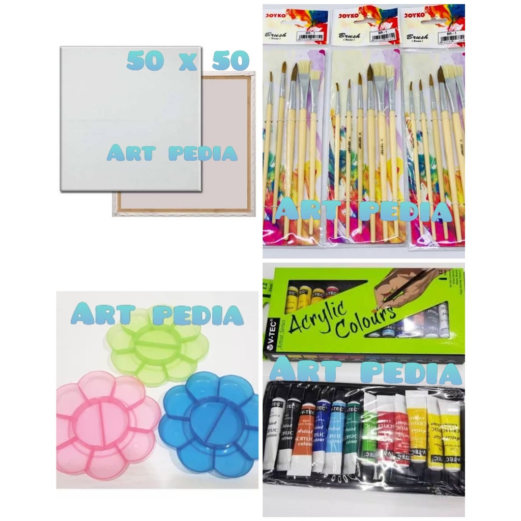 

Paket Kanvas Lukis 50x50 (kanvas+kuas+palet+cat akrilik)