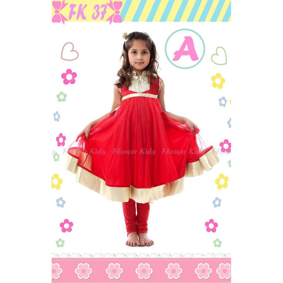 KOSTUM INDIA RED GOLD Baju Pesta Anak Bayi Baby Girl Princess Import Dress Celana Panjang Cosplay