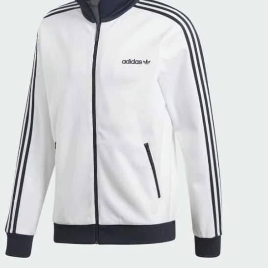 їĻ ☛zd✤ ОÇ Jaket Adidas Tracktop Firebird pria - Hitam Strep putih Polyster ĻїĻÇÇ
