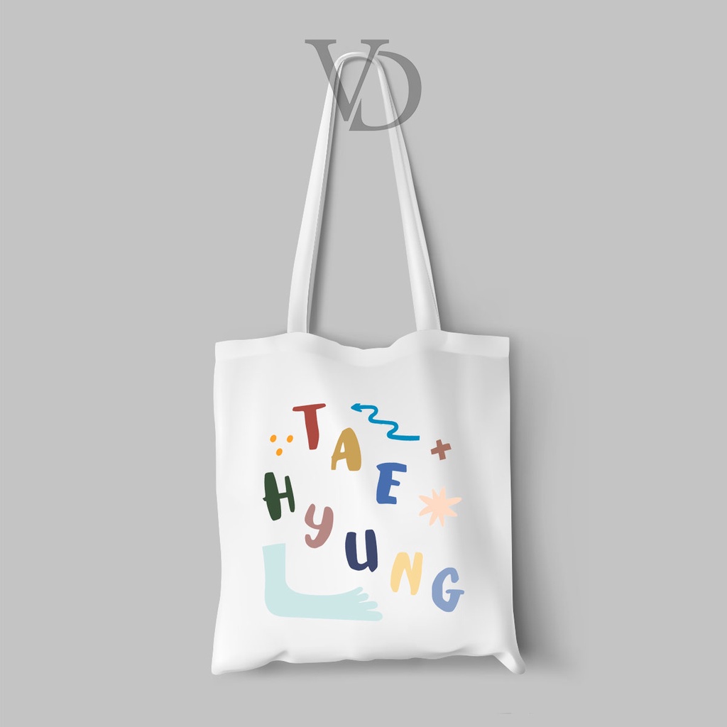 ARMY Tote bag totebag Kanvas Bergambar Tulisan Nama member KPOP