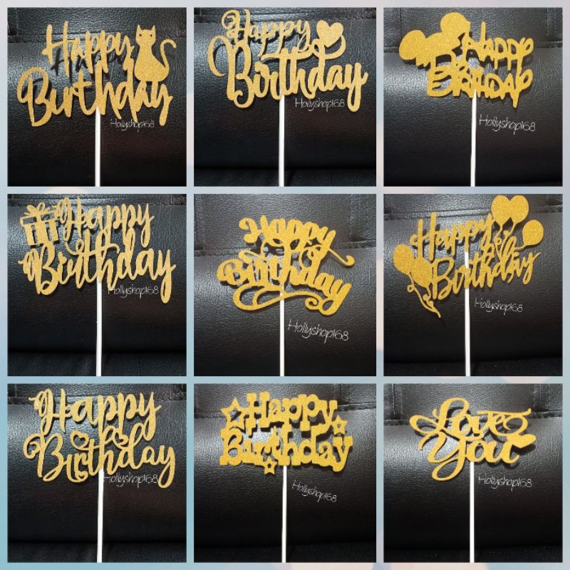 Cake Topper Happy Birthday /Topper kue ulang tahun/hiasan kue