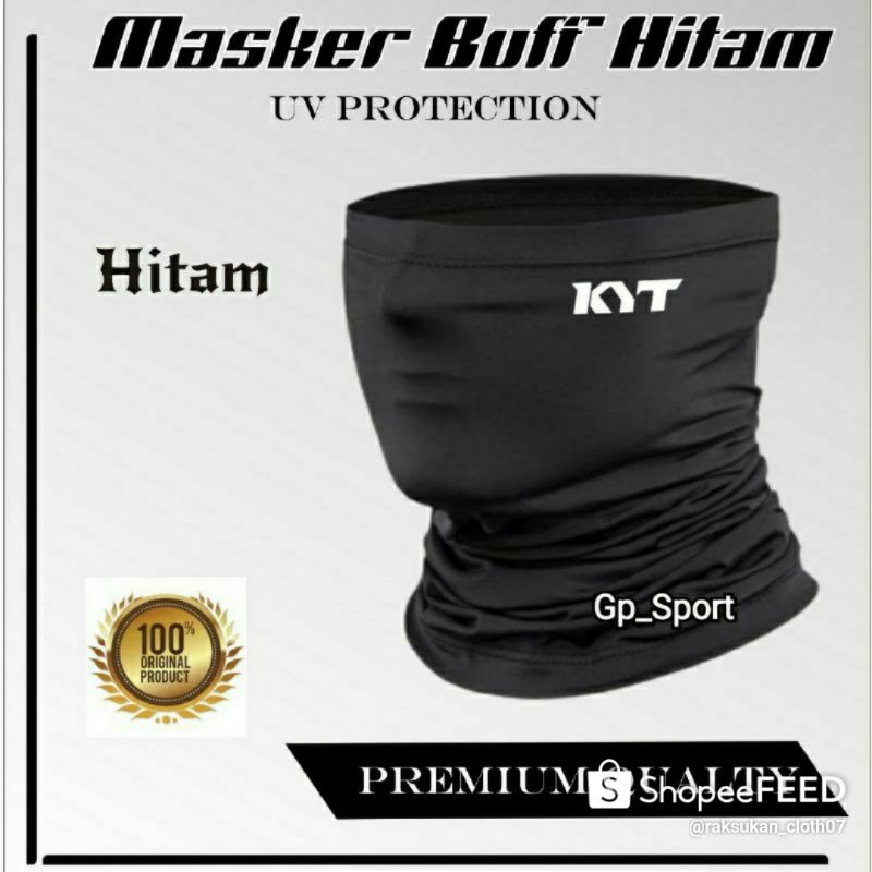 Masker Buff Bandana Pria Pengendara Motor Hitam Polos Tebal