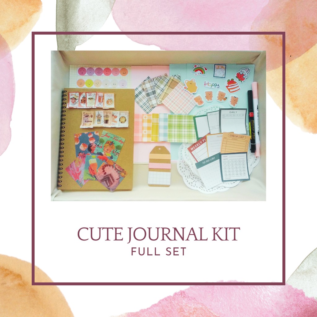 

50++ pcs Cute Journal Kit/Journal Kit/Journaling Kit/Bujo Kit/Bullet Journal Kit/Scrapbook Kit