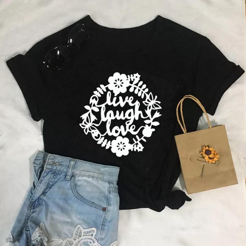 TSHIRT LIVE LAUGH LOVE / KAOS WANITA