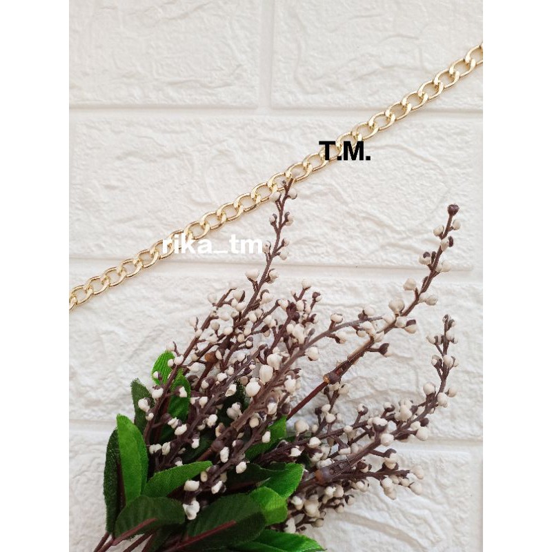 Rantai Gepeng Emas Polos Sedang - Gold Chain