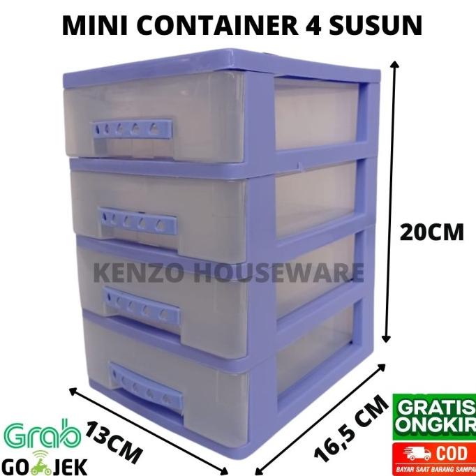 Laci Susun Plastik Mini Container 3 4 Tingkat Serbaguna Laci Kosmetik