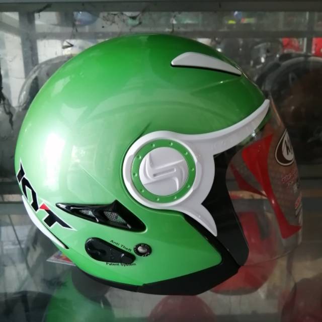 HELM KYT RENOVA APPLE GREEN DOUBLE VISOR HELM CEWEK KYT RENOVA HIJAU APEL HELM DOBEL VISOR KYT ORI