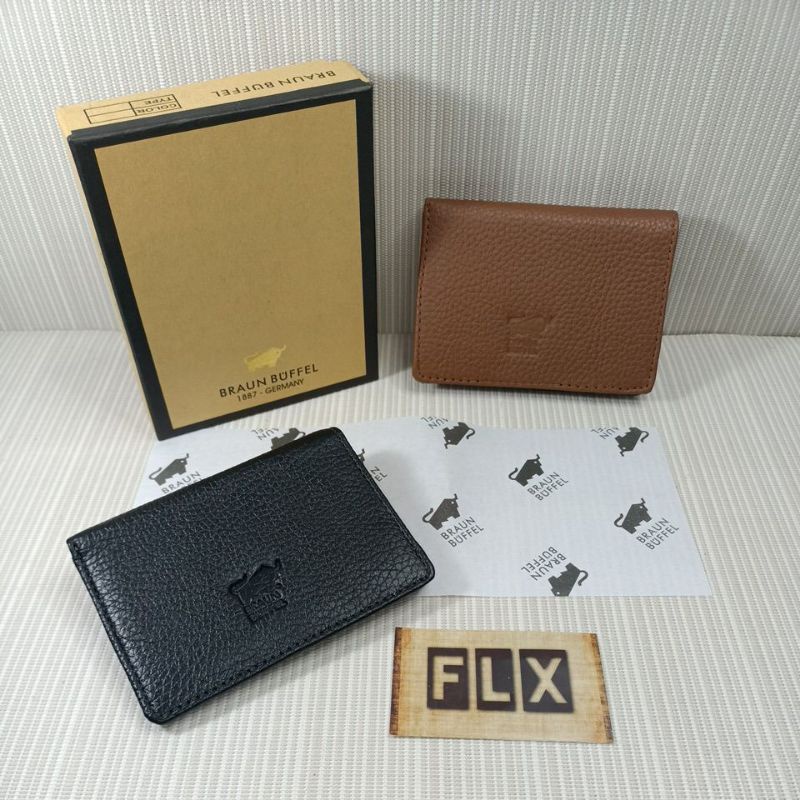 Card holder / Dompet kartu Braun kulit sapi asli + box